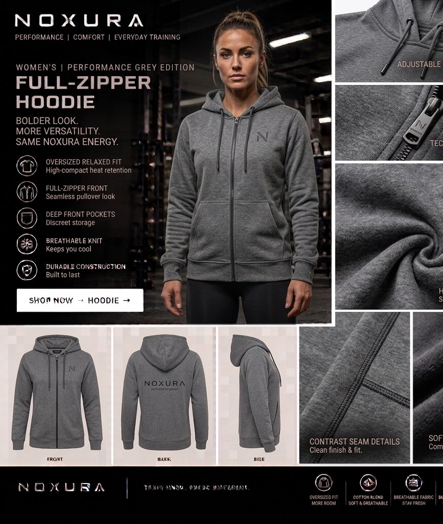 women hoddie grey