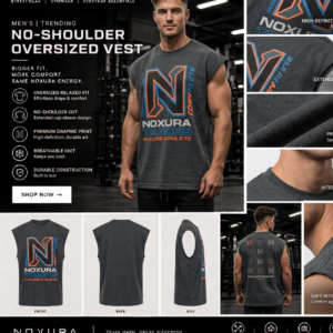 NOXURA No-Shoulder Muscle Vest grey