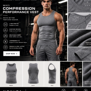 Mens gym vest grey