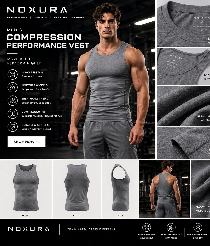 Mens gym vest grey