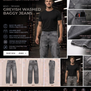 NOXURA Urban Baggy Jeans grey
