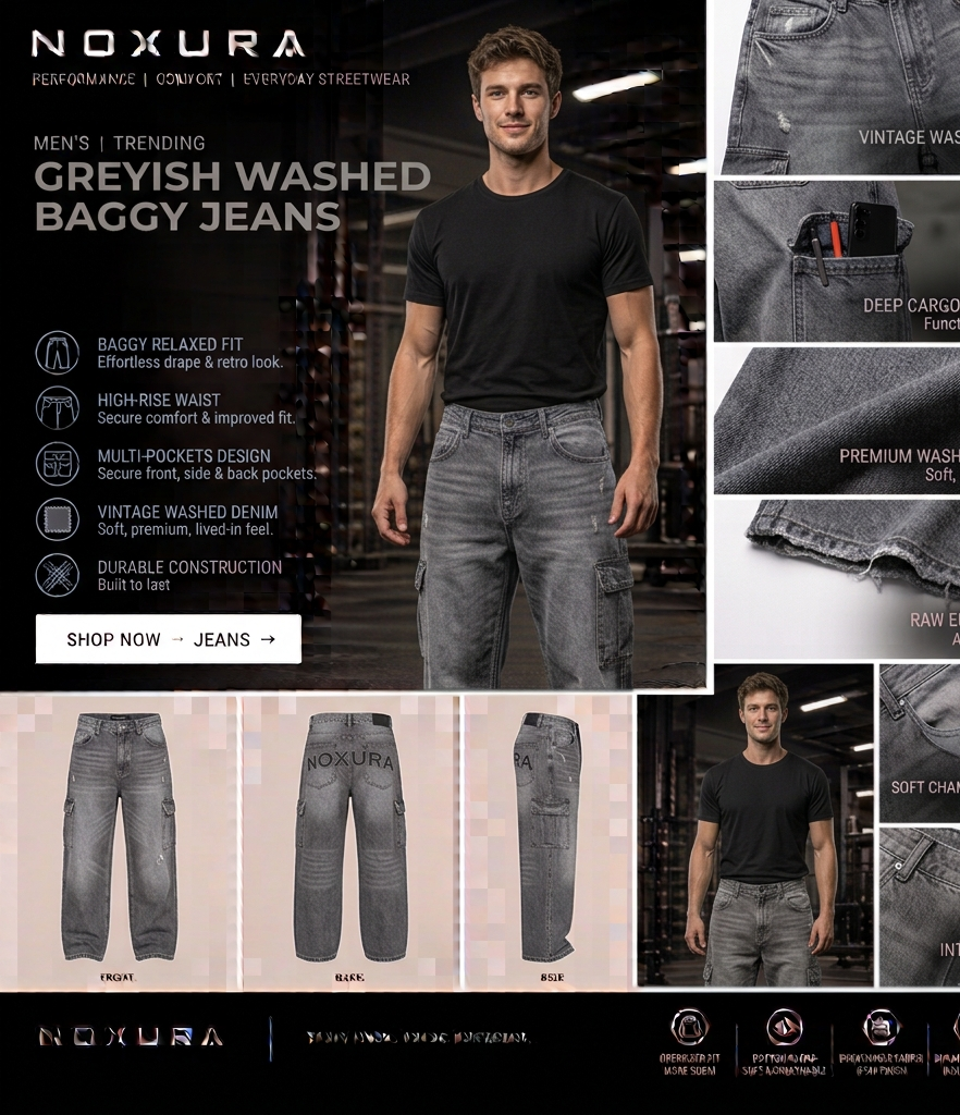 NOXURA Urban Baggy Jeans grey