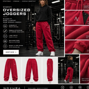womens joggers red