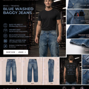 NOXURA Urban Baggy Jeans blue