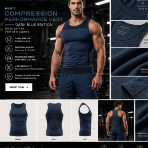Mens gym vest blue