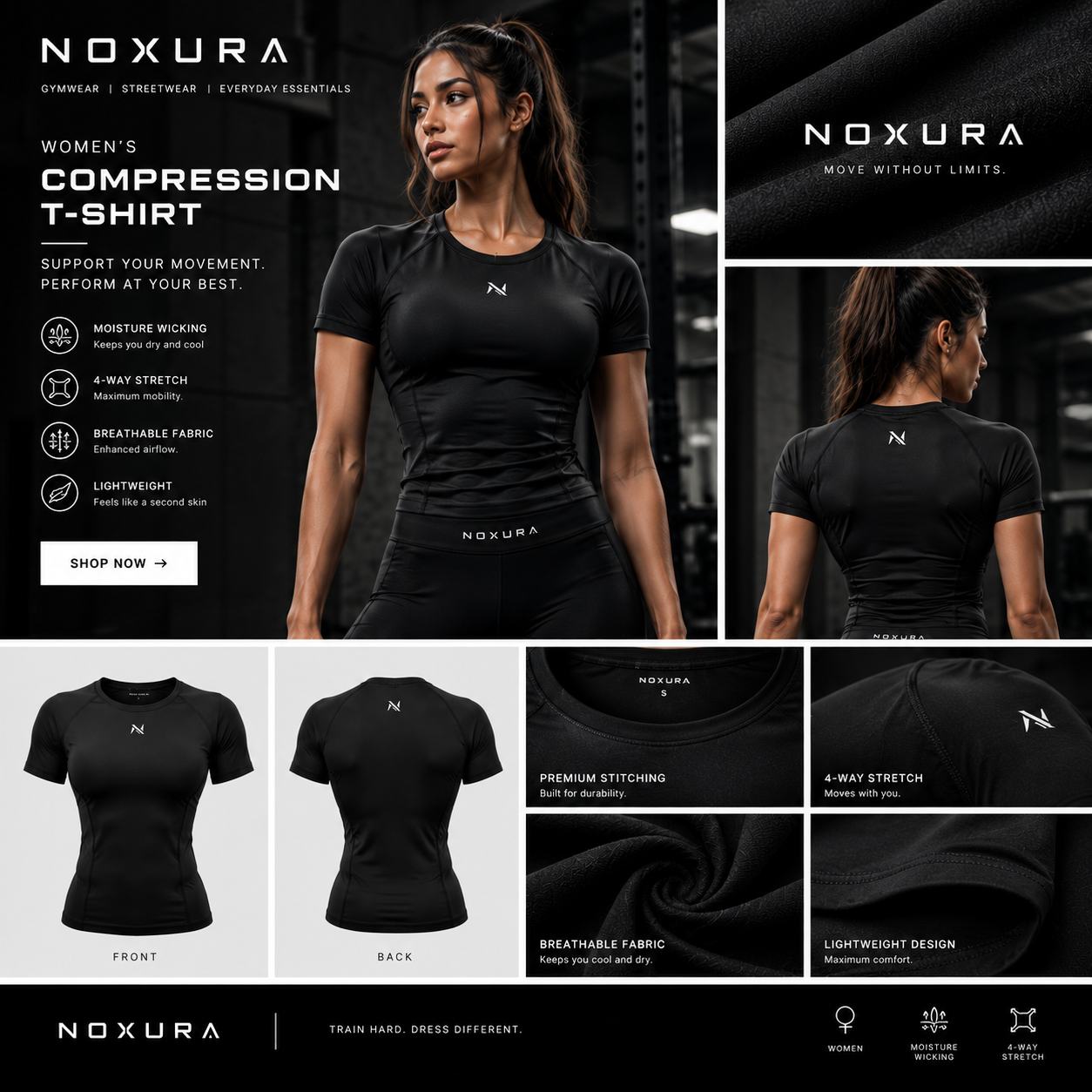 NOXURA Women’s Compression T-Shirt