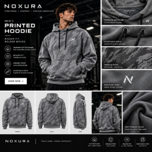 Printed hoddie grey