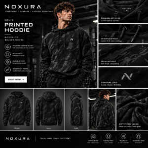 Printed Hoodie black