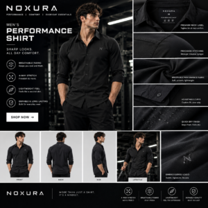 NOXURA Essential Casual Shirt black